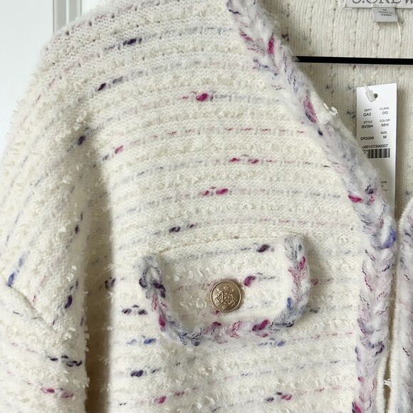 NEW J.Crew Cropped Lady Jacket Blazer in Marled Yarn Heather Ivory Size Medium - Picture 2 of 6